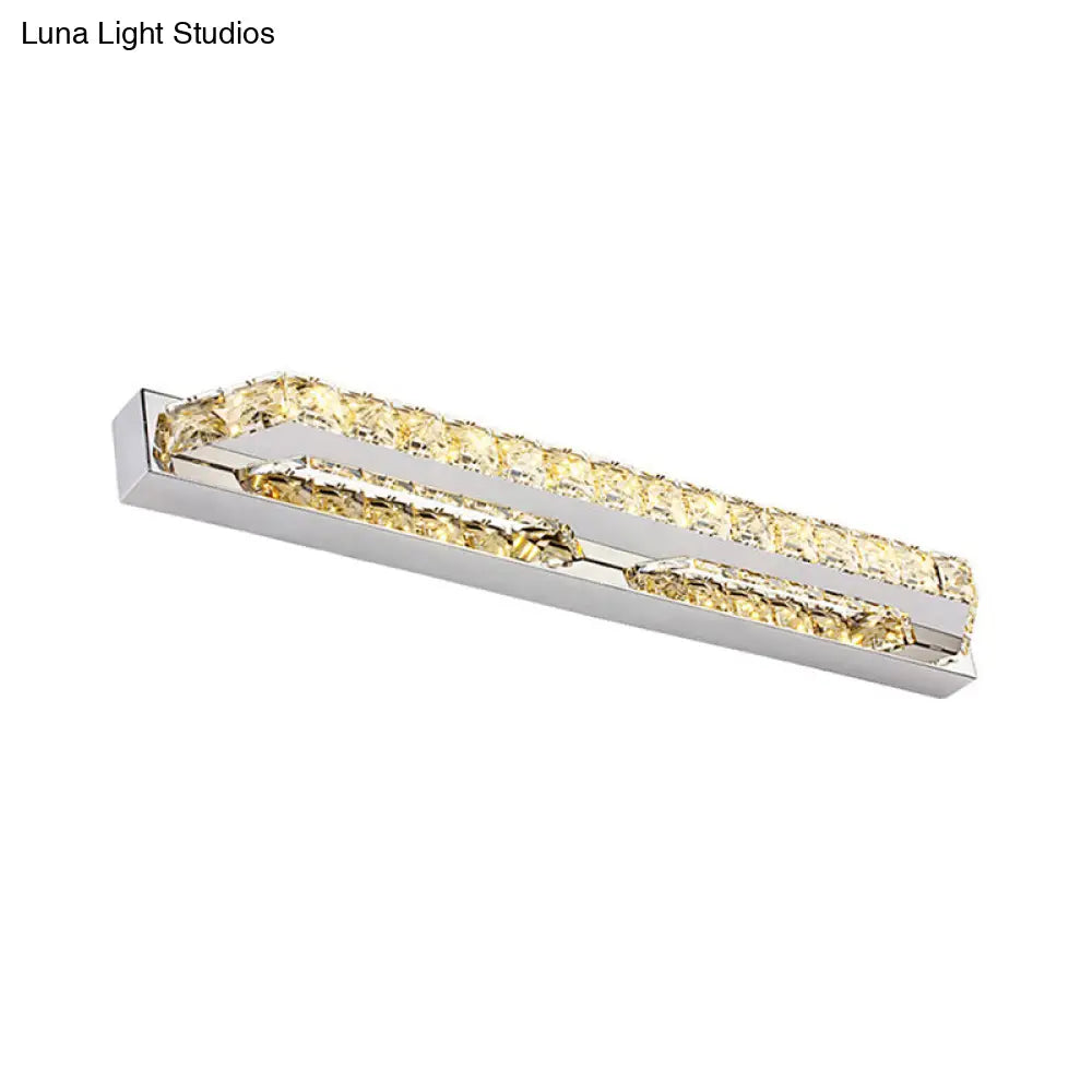 DecorBites™ DecorBites™ Contemporary LED Bathroom Vanity Wall Light with Clear/Champagne Crystal - 16"/22" Width - Warm/White Light