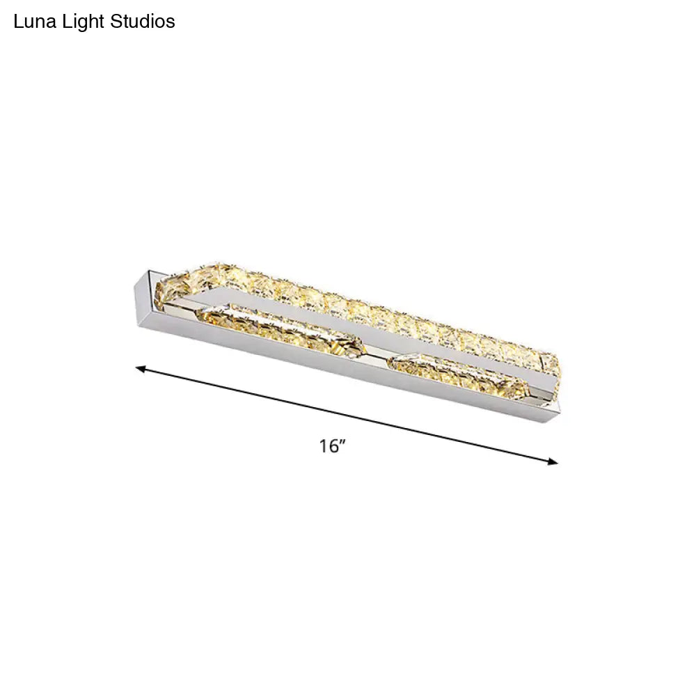 DecorBites™ DecorBites™ Contemporary LED Bathroom Vanity Wall Light with Clear/Champagne Crystal - 16"/22" Width - Warm/White Light