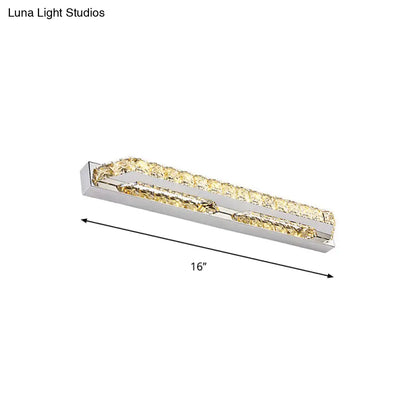 DecorBites™ DecorBites™ Contemporary LED Bathroom Vanity Wall Light with Clear/Champagne Crystal - 16"/22" Width - Warm/White Light