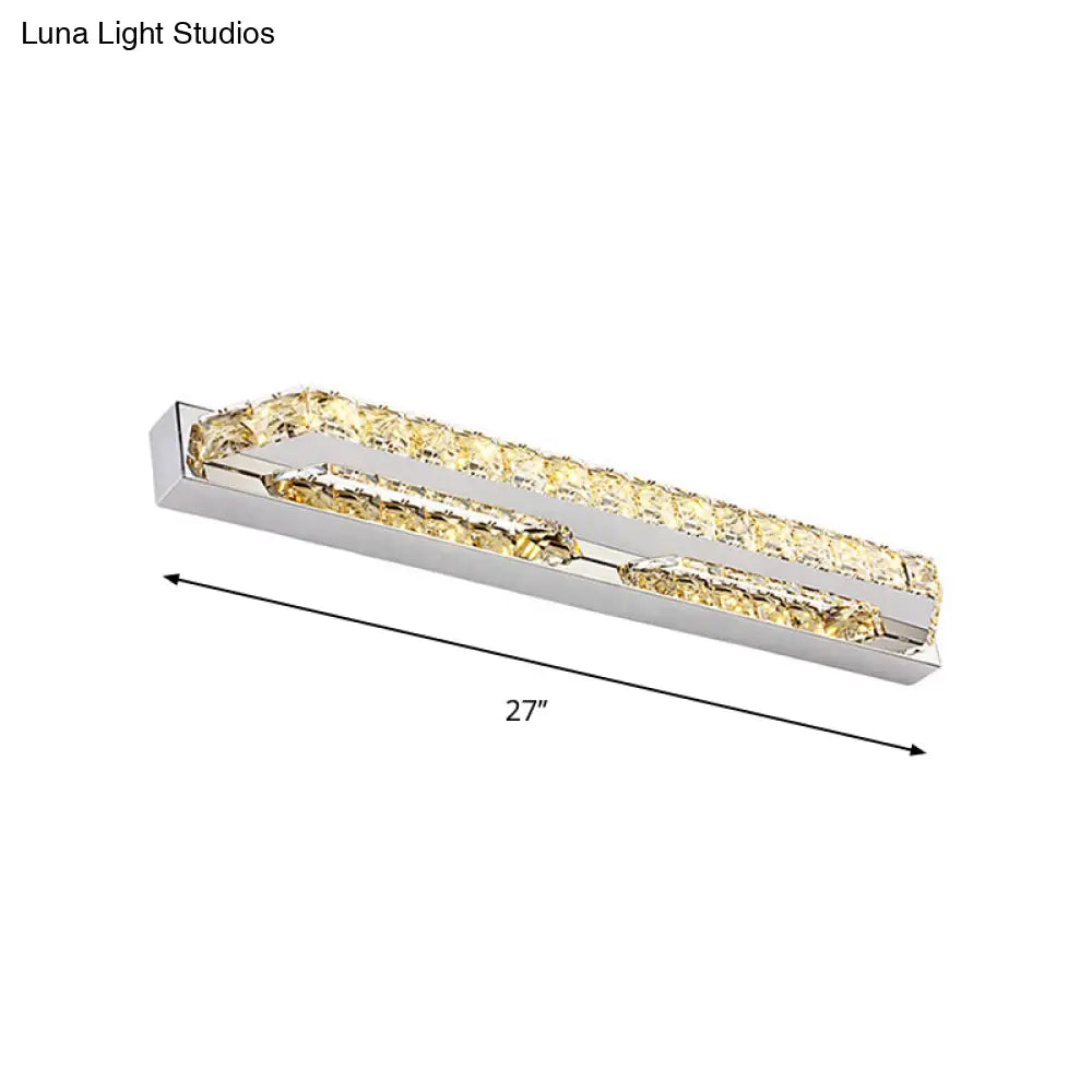 DecorBites™ DecorBites™ Contemporary LED Bathroom Vanity Wall Light with Clear/Champagne Crystal - 16"/22" Width - Warm/White Light