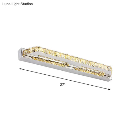 DecorBites™ DecorBites™ Contemporary LED Bathroom Vanity Wall Light with Clear/Champagne Crystal - 16"/22" Width - Warm/White Light