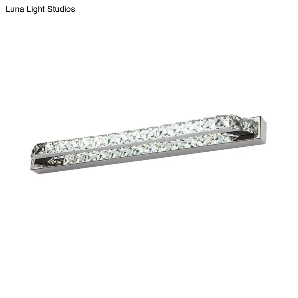 DecorBites™ DecorBites™ Contemporary LED Bathroom Vanity Wall Light with Clear/Champagne Crystal - 16"/22" Width - Warm/White Light