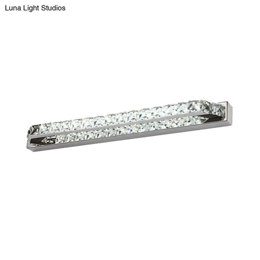 DecorBites™ DecorBites™ Contemporary LED Bathroom Vanity Wall Light with Clear/Champagne Crystal - 16"/22" Width - Warm/White Light