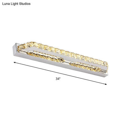 DecorBites™ DecorBites™ Contemporary LED Bathroom Vanity Wall Light with Clear/Champagne Crystal - 16"/22" Width - Warm/White Light