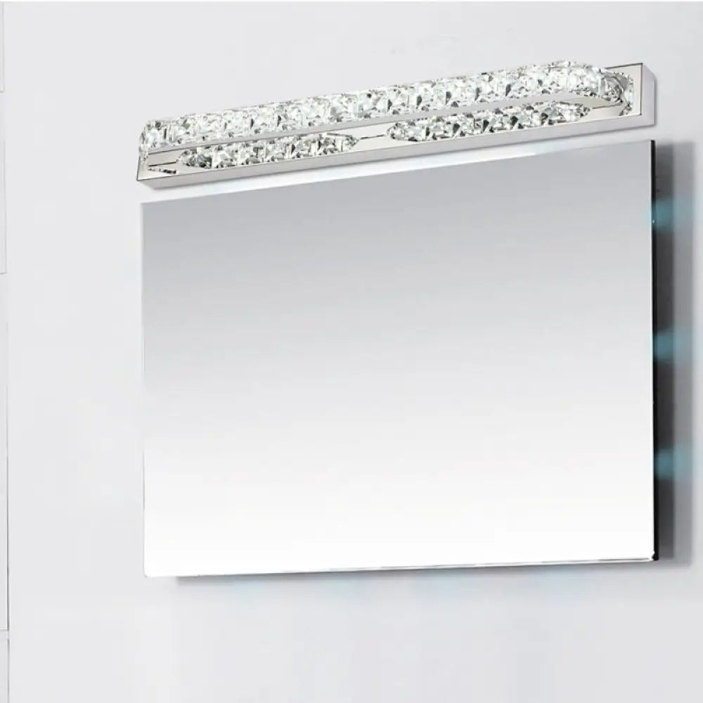 DecorBites™ DecorBites™ Contemporary LED Bathroom Vanity Wall Light with Clear/Champagne Crystal - 16"/22" Width - Warm/White Light