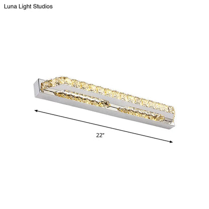 DecorBites™ DecorBites™ Contemporary LED Bathroom Vanity Wall Light with Clear/Champagne Crystal - 16"/22" Width - Warm/White Light