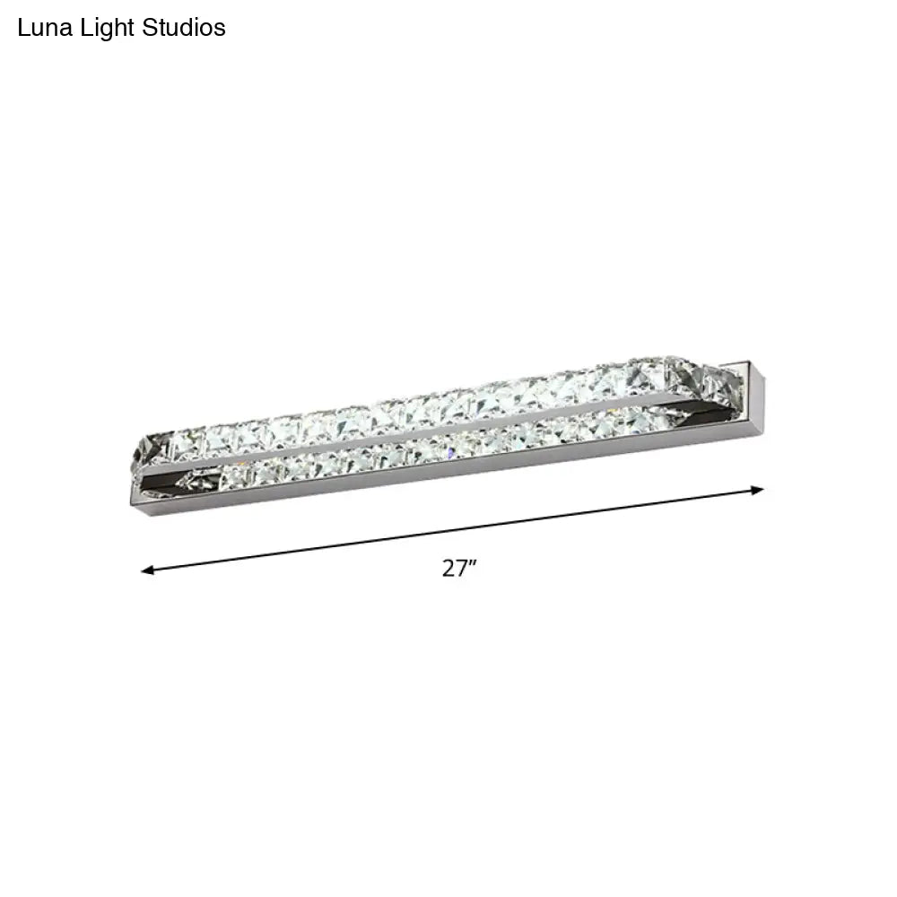 DecorBites™ DecorBites™ Contemporary LED Bathroom Vanity Wall Light with Clear/Champagne Crystal - 16"/22" Width - Warm/White Light