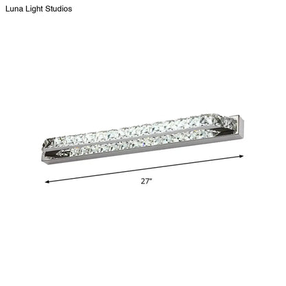 DecorBites™ DecorBites™ Contemporary LED Bathroom Vanity Wall Light with Clear/Champagne Crystal - 16"/22" Width - Warm/White Light