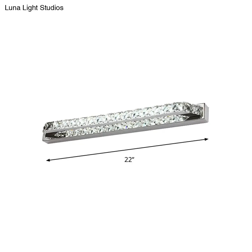 DecorBites™ DecorBites™ Contemporary LED Bathroom Vanity Wall Light with Clear/Champagne Crystal - 16"/22" Width - Warm/White Light