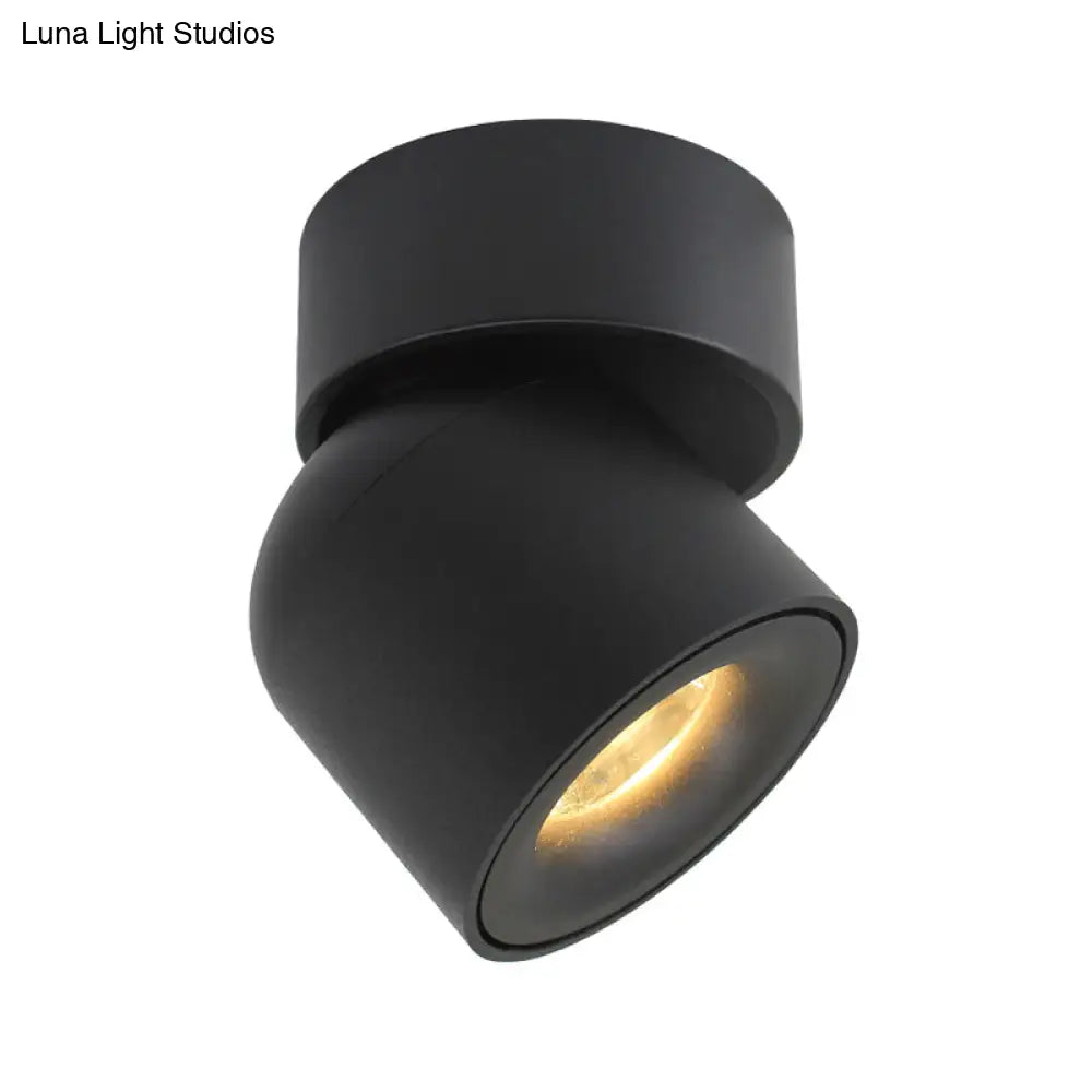 DecorBites™ DecorBites™ Contemporary LED Black Aluminum Flush Mount Cylinder Light with Adjustable Warm/Natural Lighting