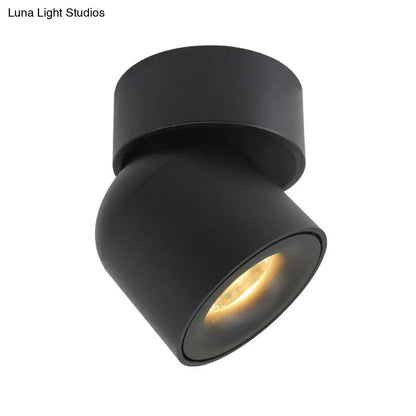 DecorBites™ DecorBites™ Contemporary LED Black Aluminum Flush Mount Cylinder Light with Adjustable Warm/Natural Lighting