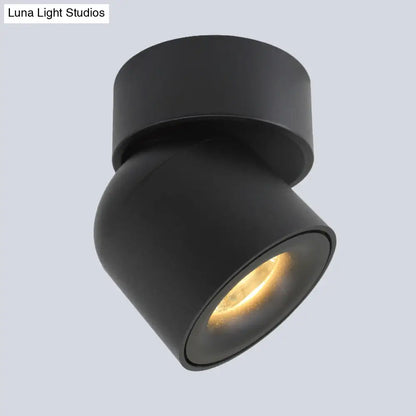 DecorBites™ DecorBites™ Contemporary LED Black Aluminum Flush Mount Cylinder Light with Adjustable Warm/Natural Lighting