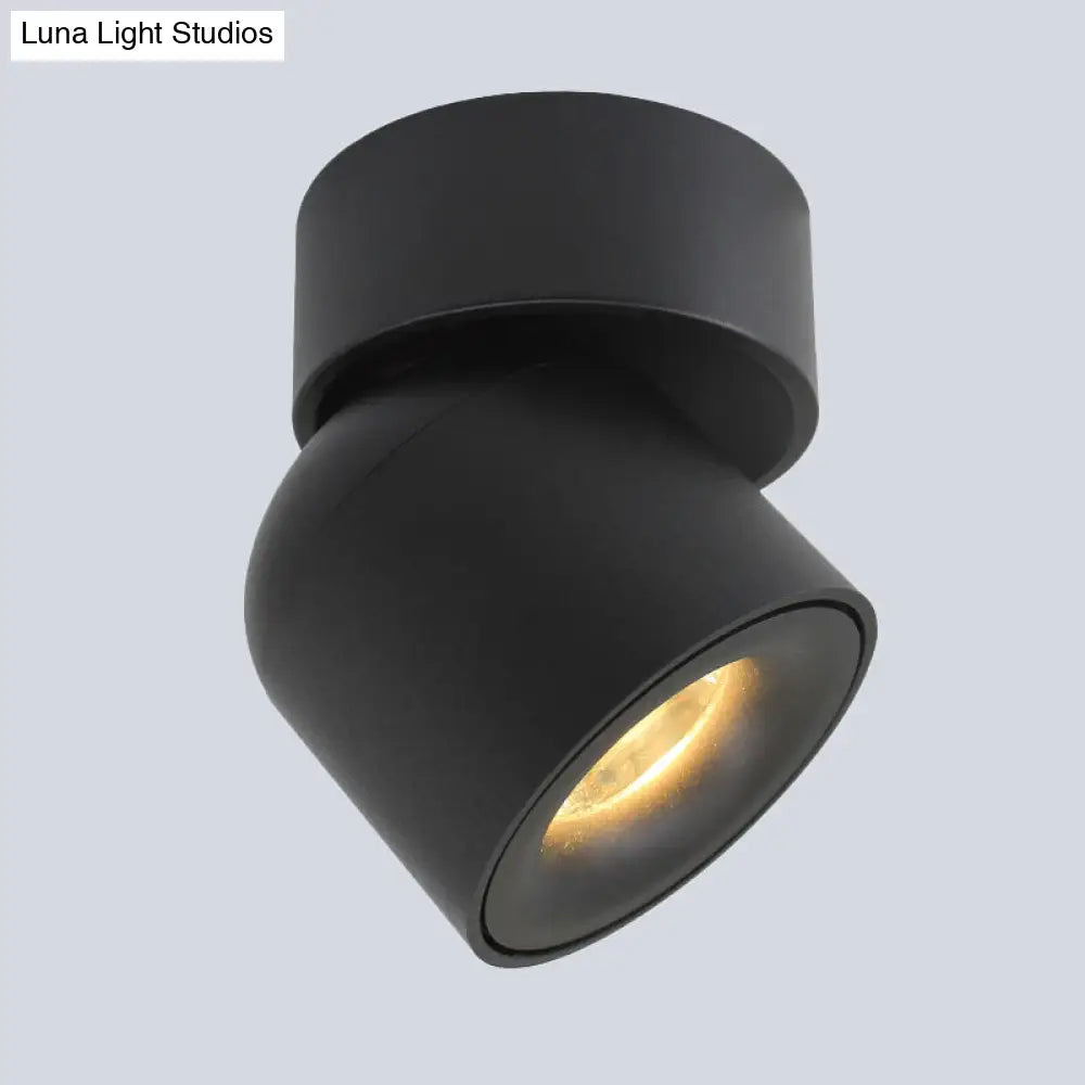 DecorBites™ DecorBites™ Contemporary LED Black Aluminum Flush Mount Cylinder Light with Adjustable Warm/Natural Lighting