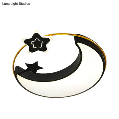 DecorBites™ DecorBites™ Contemporary LED Black Moon and Star Flushmount Ceiling Fixture