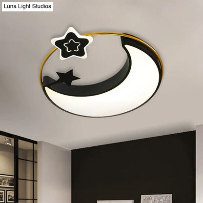 DecorBites™ DecorBites™ Contemporary LED Black Moon and Star Flushmount Ceiling Fixture