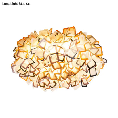 Lámpara de techo empotrada DecorBites™ contemporánea con diseño de flor en flor, LED, acrílica, en blanco/negro/azul