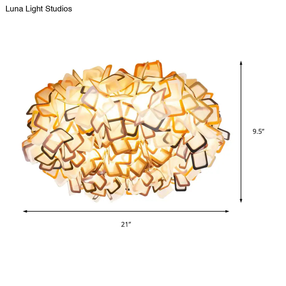 Lámpara de techo empotrada DecorBites™ contemporánea con diseño de flor en flor, LED, acrílica, en blanco/negro/azul
