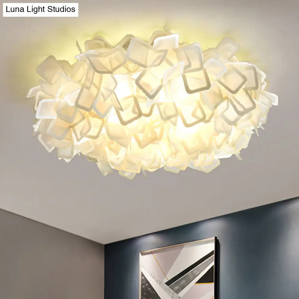 Lámpara de techo empotrada DecorBites™ contemporánea con diseño de flor en flor, LED, acrílica, en blanco/negro/azul