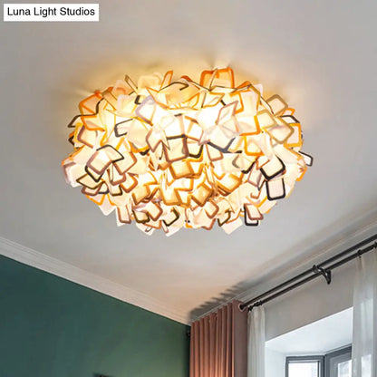 Lámpara de techo empotrada DecorBites™ contemporánea con diseño de flor en flor, LED, acrílica, en blanco/negro/azul