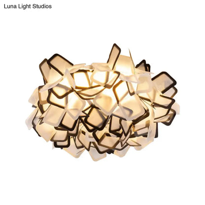 Lámpara de techo empotrada DecorBites™ contemporánea con diseño de flor en flor, LED, acrílica, en blanco/negro/azul