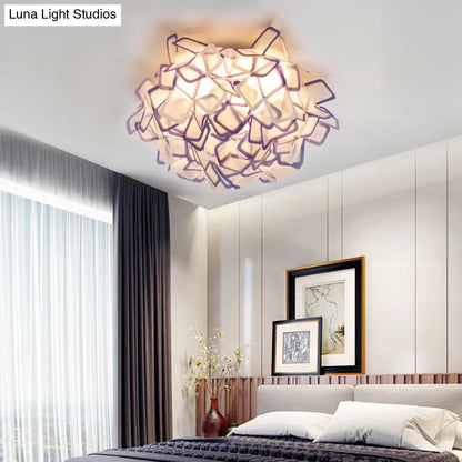 Lámpara de techo empotrada DecorBites™ contemporánea con diseño de flor en flor, LED, acrílica, en blanco/negro/azul