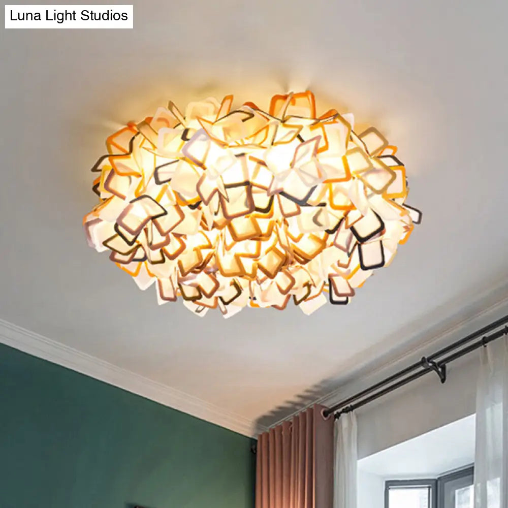 Lámpara de techo empotrada DecorBites™ contemporánea con diseño de flor en flor, LED, acrílica, en blanco/negro/azul