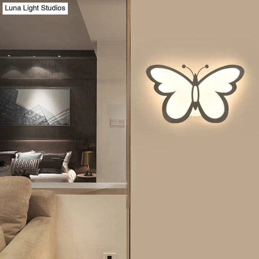 Lámpara de pared LED contemporánea con forma de mariposa DecorBites™ - Aplique moderno de 1/3 luces, acrílico blanco, luz blanca/natural