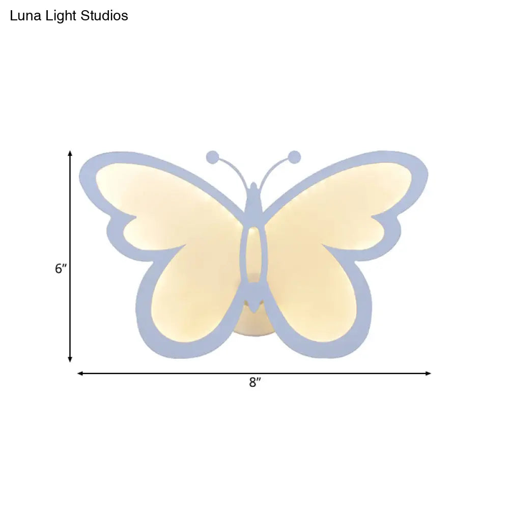 DecorBites™ Contemporary LED Butterfly Wall Mounted Night Lamp - Modern 1/3 Lights Sconce, White Acrylic, White/Natural Light
