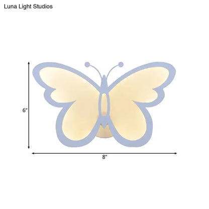 DecorBites™ Contemporary LED Butterfly Wall Mounted Night Lamp - Modern 1/3 Lights Sconce, White Acrylic, White/Natural Light
