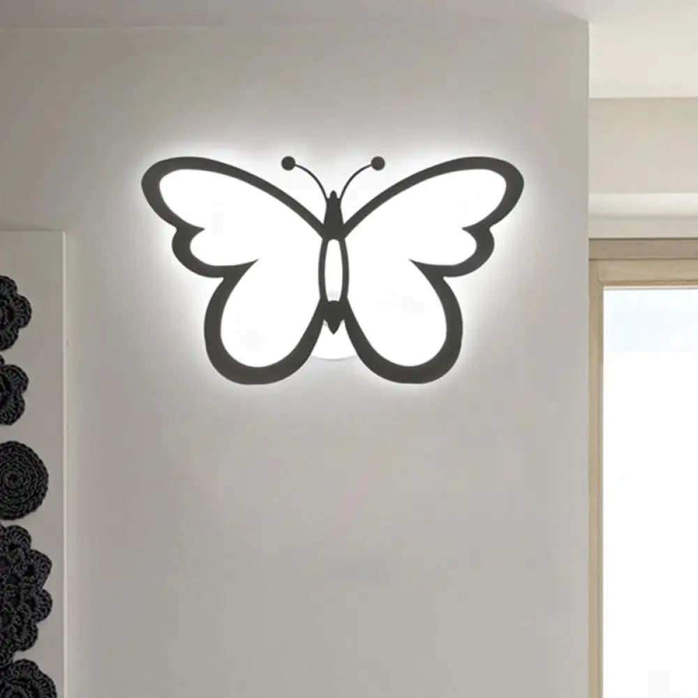 DecorBites™ Contemporary LED Butterfly Wall Mounted Night Lamp - Modern 1/3 Lights Sconce, White Acrylic, White/Natural Light