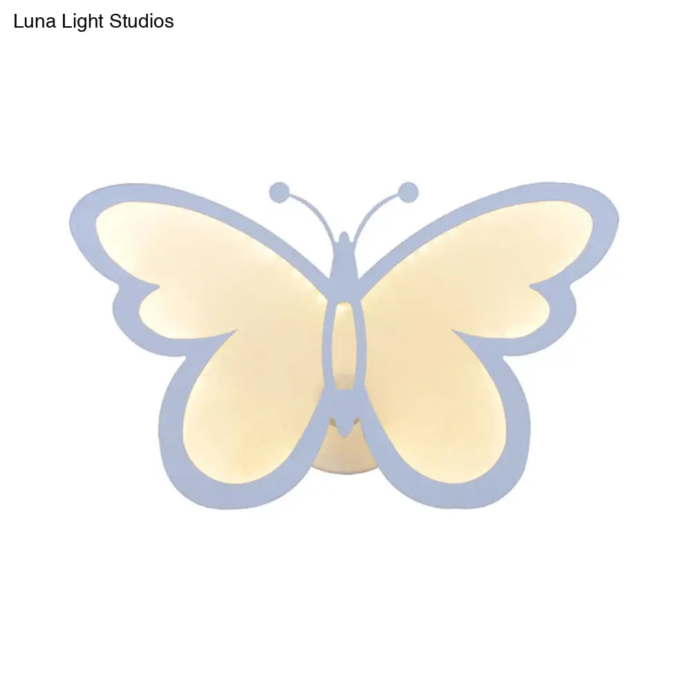 DecorBites™ Contemporary LED Butterfly Wall Mounted Night Lamp - Modern 1/3 Lights Sconce, White Acrylic, White/Natural Light