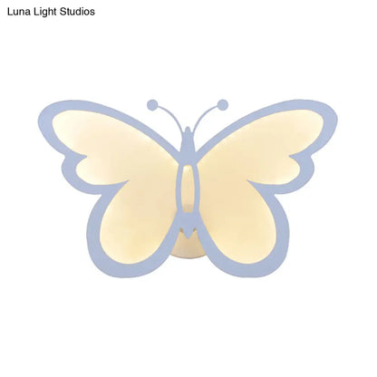 DecorBites™ Contemporary LED Butterfly Wall Mounted Night Lamp - Modern 1/3 Lights Sconce, White Acrylic, White/Natural Light