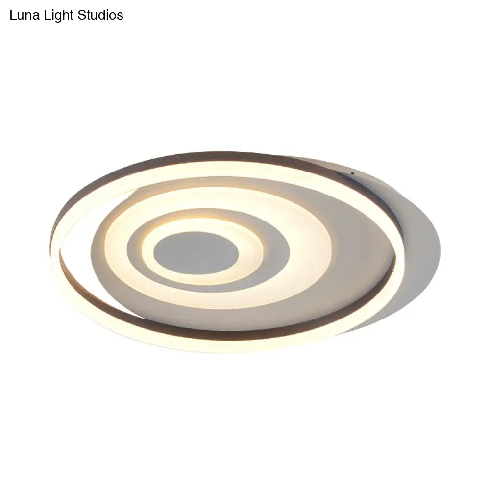 DecorBites™ Contemporary LED Ceiling Lamp: White Acrylic Flush Mount for Kids' Bedroom