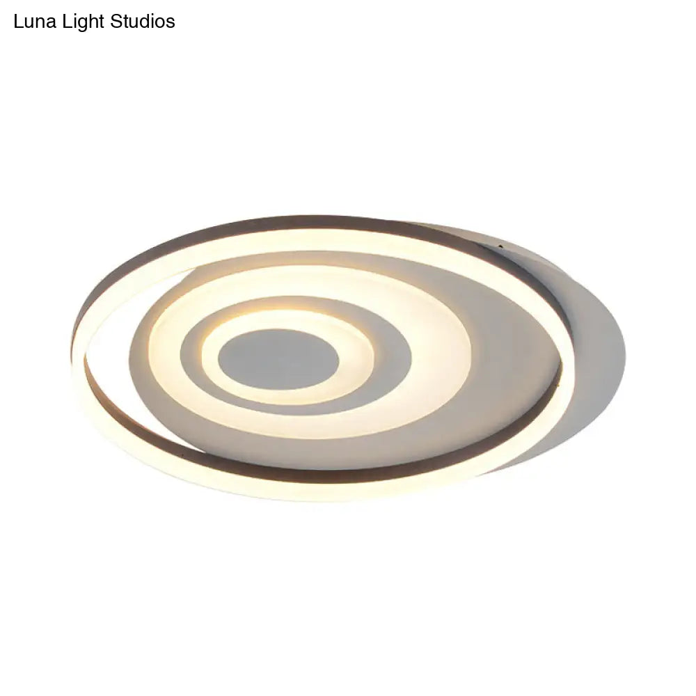 DecorBites™ Contemporary LED Ceiling Lamp: White Acrylic Flush Mount for Kids' Bedroom