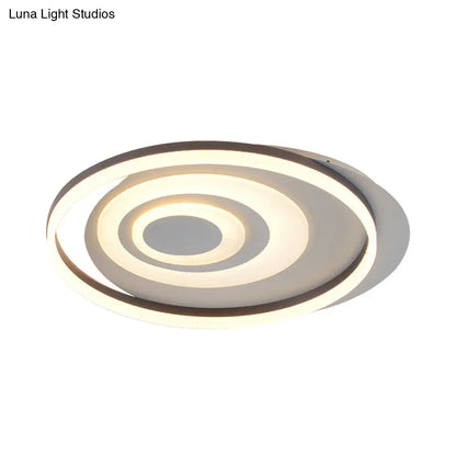 DecorBites™ Contemporary LED Ceiling Lamp: White Acrylic Flush Mount for Kids' Bedroom