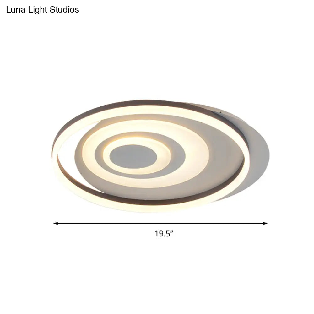 DecorBites™ Contemporary LED Ceiling Lamp: White Acrylic Flush Mount for Kids' Bedroom