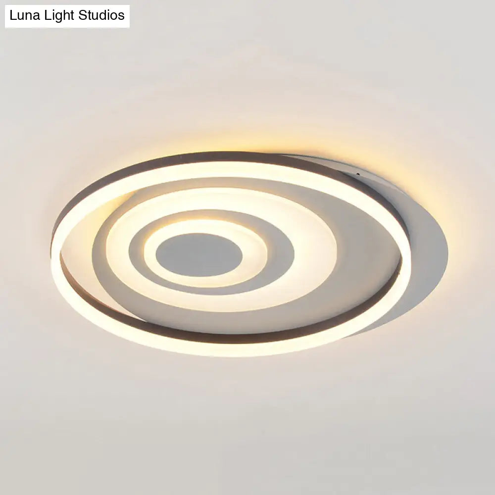 DecorBites™ Contemporary LED Ceiling Lamp: White Acrylic Flush Mount for Kids' Bedroom