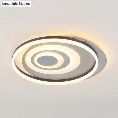 DecorBites™ Contemporary LED Ceiling Lamp: White Acrylic Flush Mount for Kids' Bedroom