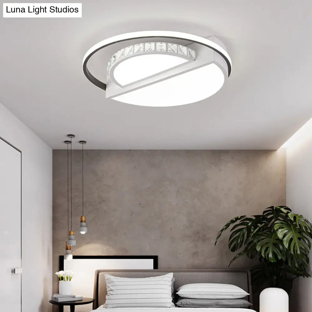 DecorBites™ Contemporary LED Ceiling Lamp: White Acrylic Flush Mount for Kids' Bedroom