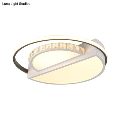 DecorBites™ Contemporary LED Ceiling Lamp: White Acrylic Flush Mount for Kids' Bedroom