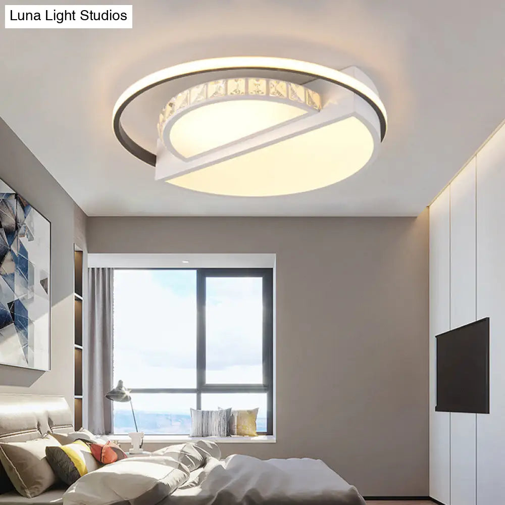 DecorBites™ Contemporary LED Ceiling Lamp: White Acrylic Flush Mount for Kids' Bedroom