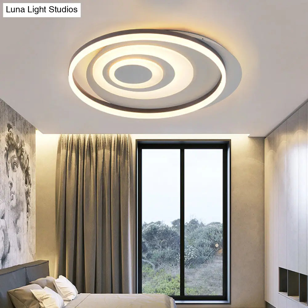DecorBites™ Contemporary LED Ceiling Lamp: White Acrylic Flush Mount for Kids' Bedroom