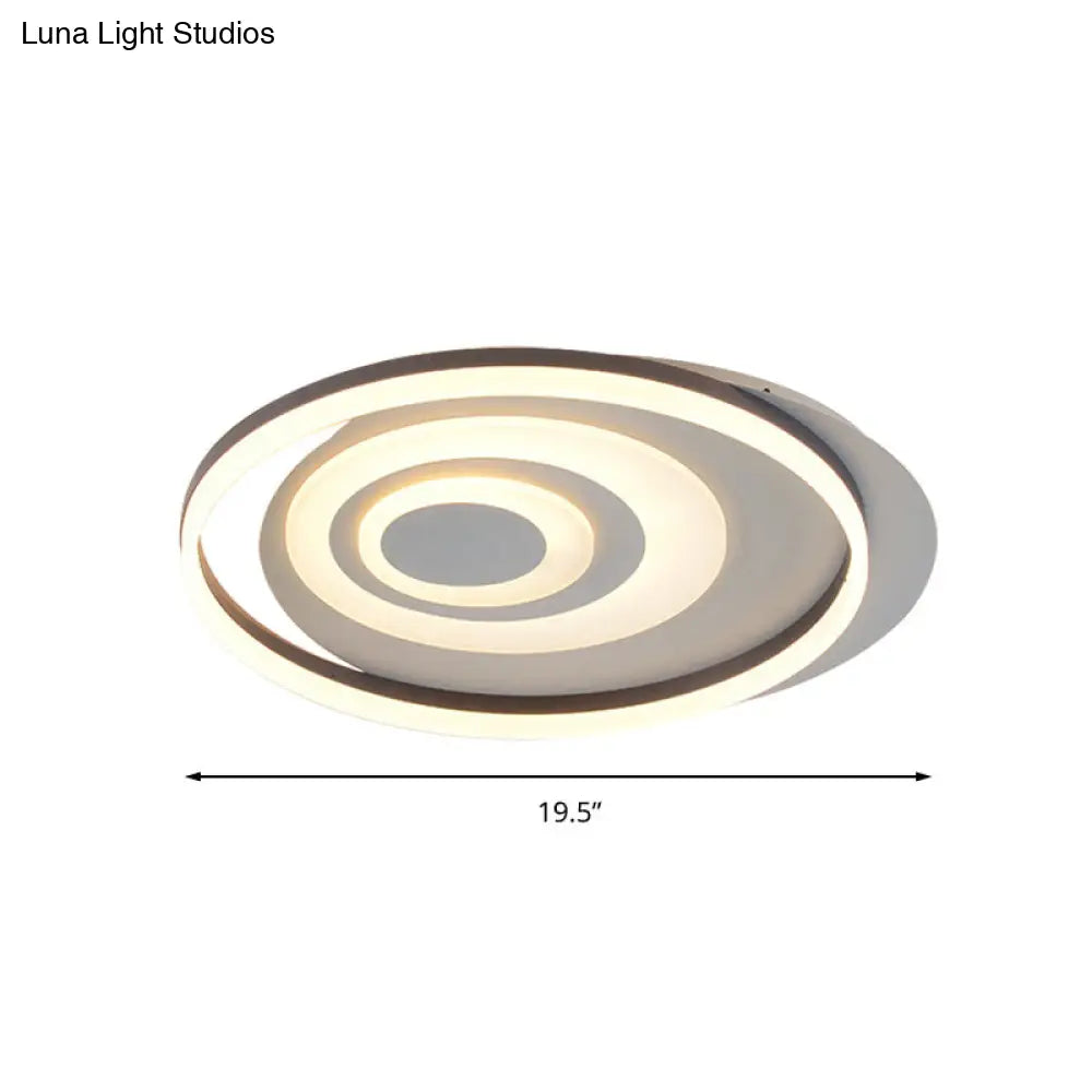 DecorBites™ Contemporary LED Ceiling Lamp: White Acrylic Flush Mount for Kids' Bedroom