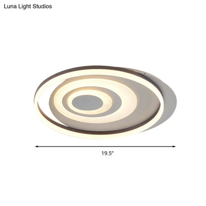 DecorBites™ Contemporary LED Ceiling Lamp: White Acrylic Flush Mount for Kids' Bedroom