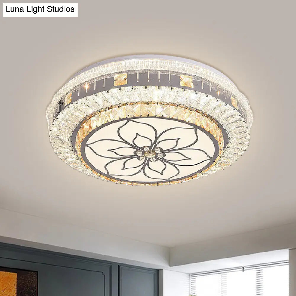 DecorBites™ DecorBites™ Contemporary LED Ceiling Lamp with Clear Crystal Blocks and Flower Pattern Design