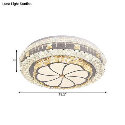 DecorBites™ DecorBites™ Contemporary LED Ceiling Lamp with Clear Crystal Blocks and Flower Pattern Design