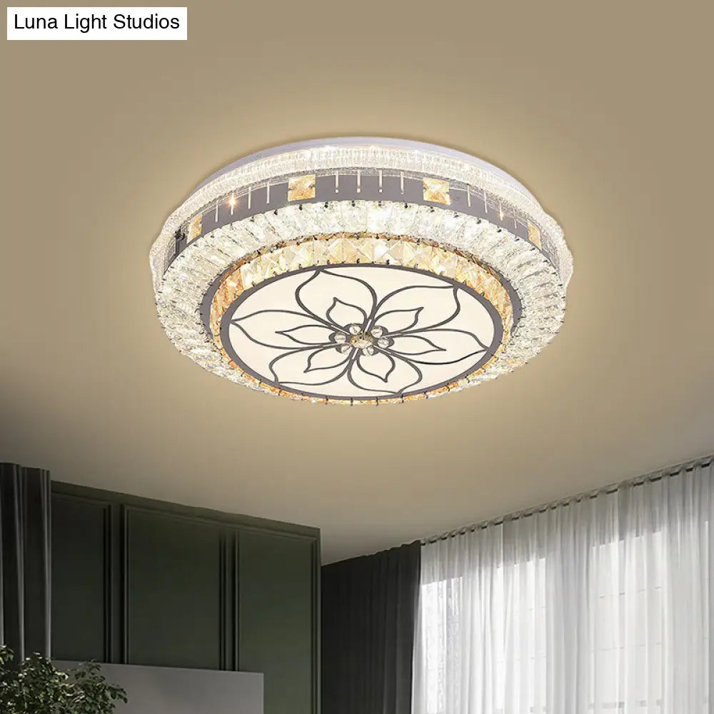 DecorBites™ DecorBites™ Contemporary LED Ceiling Lamp with Clear Crystal Blocks and Flower Pattern Design