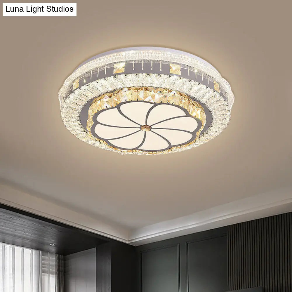 DecorBites™ DecorBites™ Contemporary LED Ceiling Lamp with Clear Crystal Blocks and Flower Pattern Design