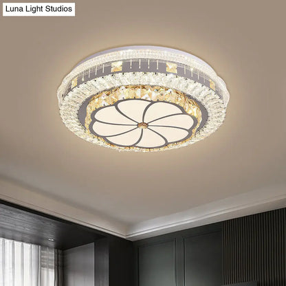 DecorBites™ DecorBites™ Contemporary LED Ceiling Lamp with Clear Crystal Blocks and Flower Pattern Design