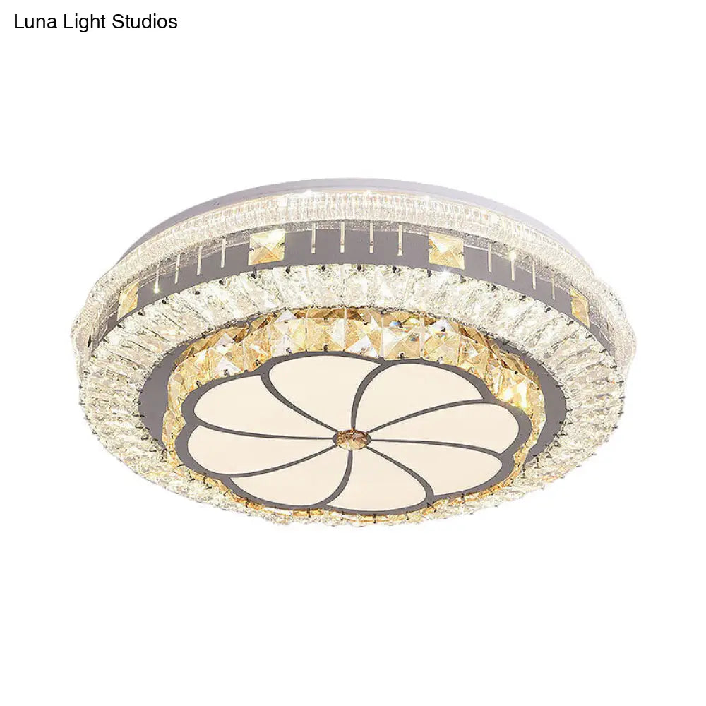 DecorBites™ DecorBites™ Contemporary LED Ceiling Lamp with Clear Crystal Blocks and Flower Pattern Design